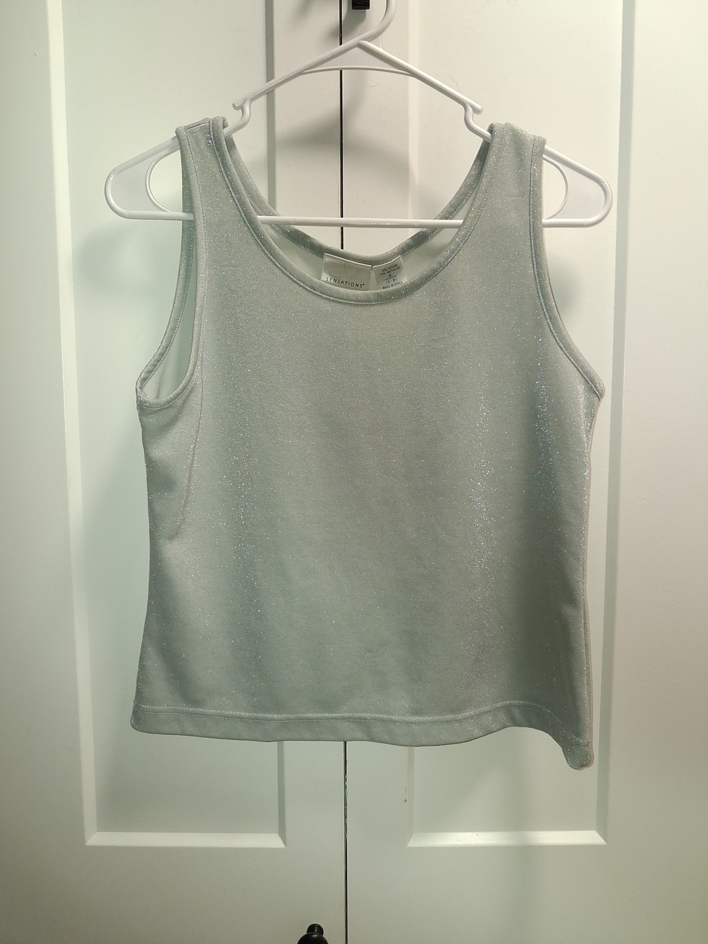 Sparkle Scoop Neck Tank Top in Mint